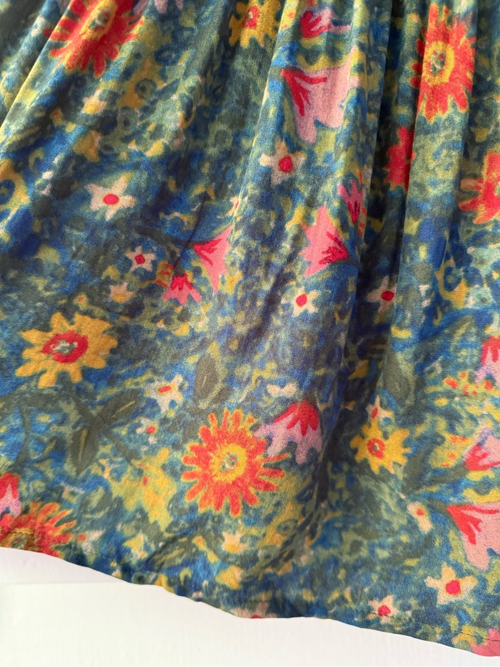 Natural Life | Floral Smocked Mini Skirt Medium Boho Rayon Size Medium - Picture 5 of 7